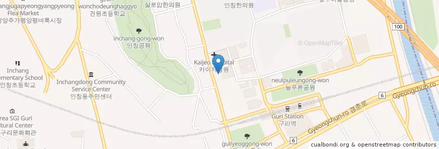 Mapa de ubicacion de 유토아이앤디 en Korea Selatan, Gyeonggi, 구리시.