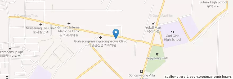 Mapa de ubicacion de 경동한의원 en Korea Selatan, Gyeonggi, 구리시.