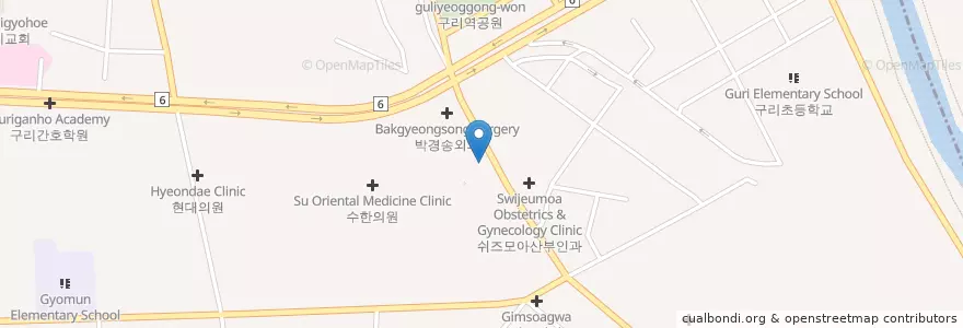 Mapa de ubicacion de 부부한의원 en Zuid-Korea, Gyeonggi-Do, 구리시.