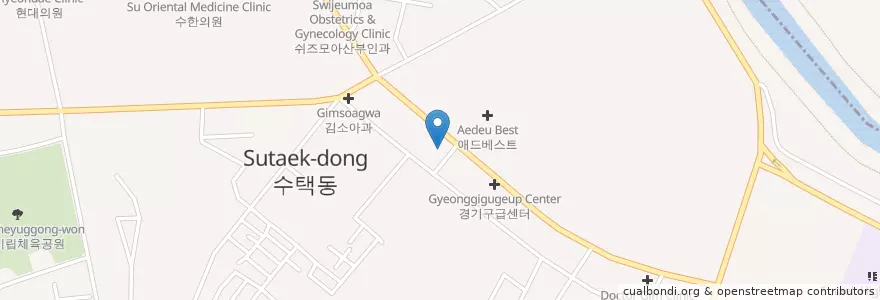 Mapa de ubicacion de 구산한의원 en Zuid-Korea, Gyeonggi-Do, 구리시.