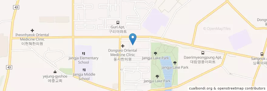 Mapa de ubicacion de 이안마취통증의학과의원 en 대한민국, 경기도, 구리시.