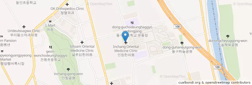 Mapa de ubicacion de Inchang Oriental Medicine Clinic en South Korea, Gyeonggi-Do, Guri-Si.