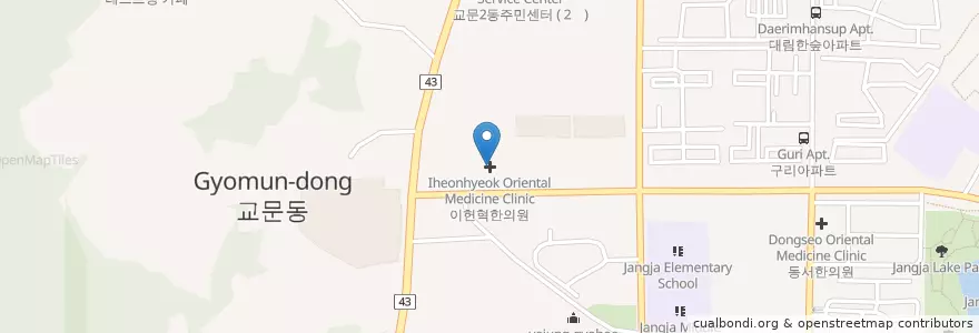 Mapa de ubicacion de Iheonhyeok Oriental Medicine Clinic en South Korea, Gyeonggi-Do, Guri-Si.