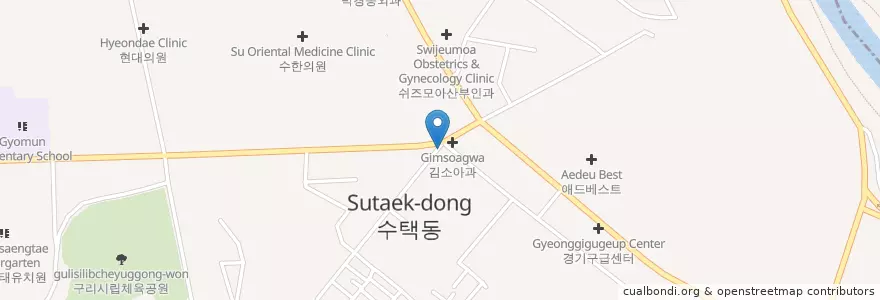 Mapa de ubicacion de 경희한의원 en 대한민국, 경기도, 구리시.