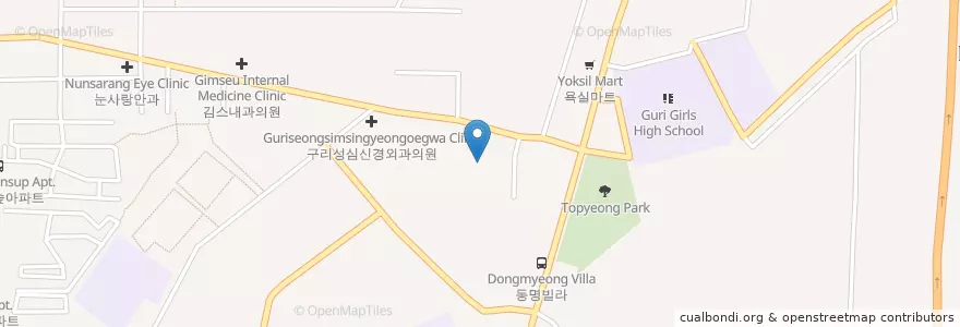 Mapa de ubicacion de 인테리어팩토리 en Zuid-Korea, Gyeonggi-Do, 구리시.