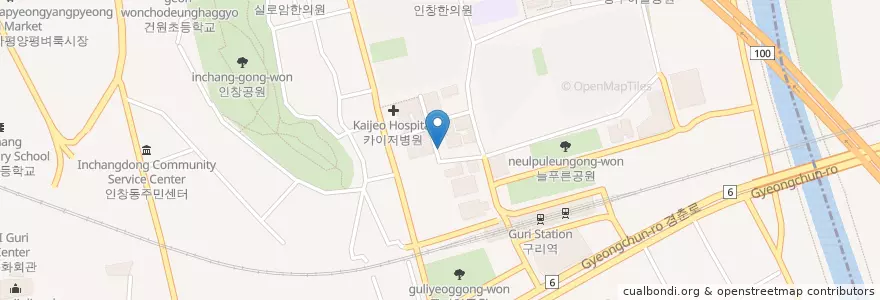 Mapa de ubicacion de 도무실내건축 en Coreia Do Sul, Gyeonggi, 구리시.