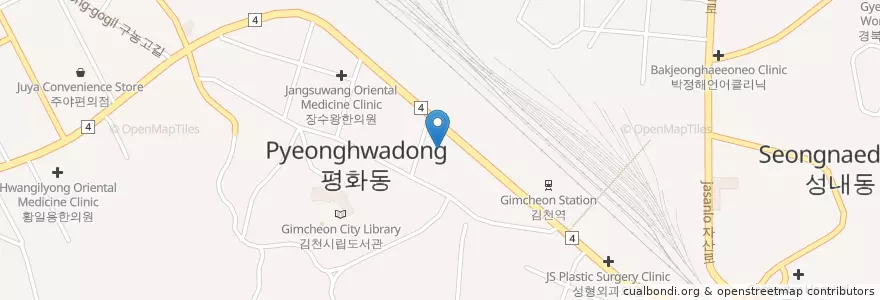 Mapa de ubicacion de 아름여성의원 en کره جنوبی, جئونسانگبوک-دو, 김천시.