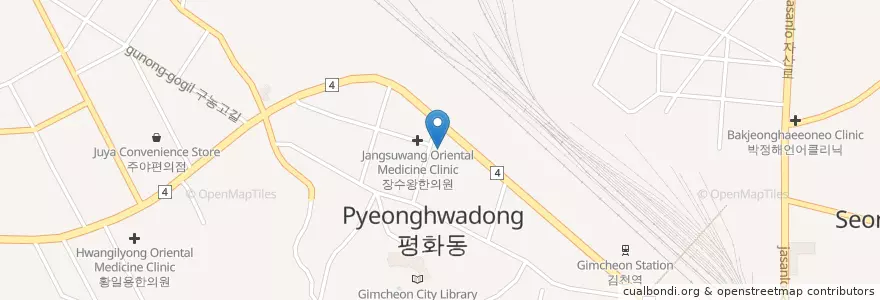 Mapa de ubicacion de 제일정형외과 en 韩国/南韓, 庆尚北道, 金泉市.