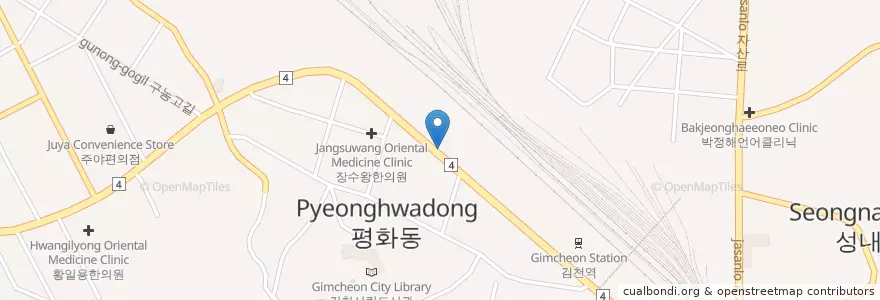 Mapa de ubicacion de 조이비인후과의원 en Güney Kore, 경상북도, 김천시.