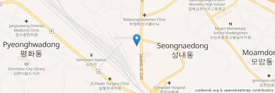 Mapa de ubicacion de 최피부비뇨기과 en 대한민국, 경상북도, 김천시.