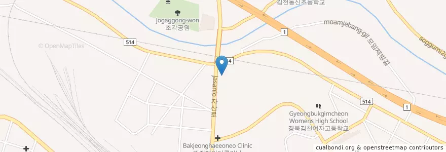 Mapa de ubicacion de 행복한산부인과의원 en 大韓民国, 慶尚北道, 金泉市.