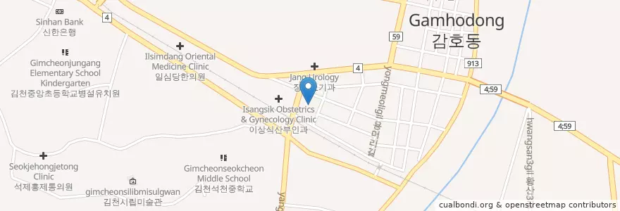 Mapa de ubicacion de 제종석신경과의원 en Korea Selatan, Gyeongsang Utara, 김천시.