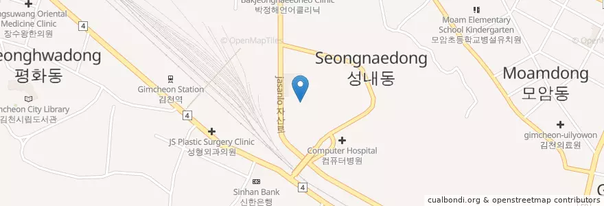 Mapa de ubicacion de 제일내과의원 en 대한민국, 경상북도, 김천시.