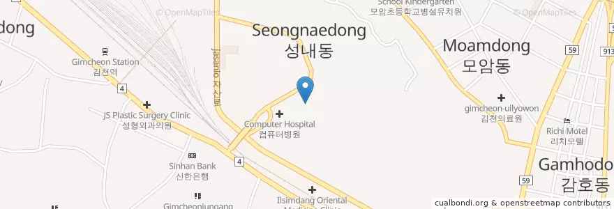 Mapa de ubicacion de 광제한의원 en Südkorea, Gyeongsangbuk-Do, 김천시.