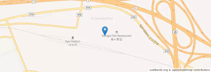 Mapa de ubicacion de 아포읍 보건지소 en 韩国/南韓, 庆尚北道, 金泉市.