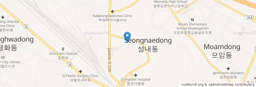 Mapa de ubicacion de 천보당한의원 en Corea Del Sud, Nord Gyeongsang, 김천시.