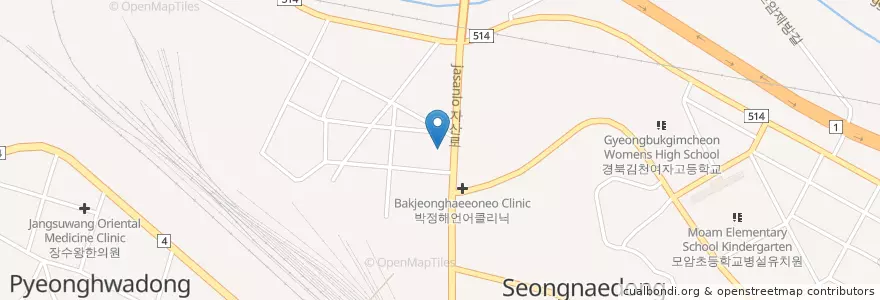 Mapa de ubicacion de 김천삼성의원 en 대한민국, 경상북도, 김천시.