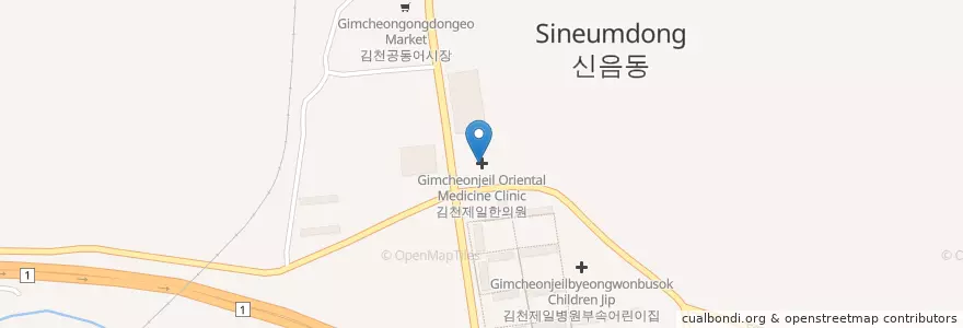 Mapa de ubicacion de 김천제일한의원 en 대한민국, 경상북도, 김천시.