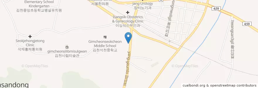Mapa de ubicacion de 동제한의원 en Korea Selatan, Gyeongsang Utara, 김천시.