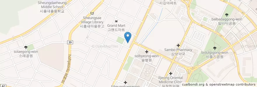 Mapa de ubicacion de 신천연합병원 en کره جنوبی, گیونگی-دو, 시흥시.