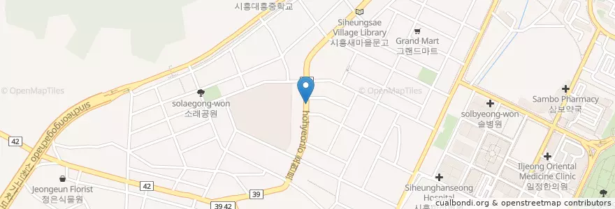 Mapa de ubicacion de 시흥동물병원 en 대한민국, 경기도, 시흥시.