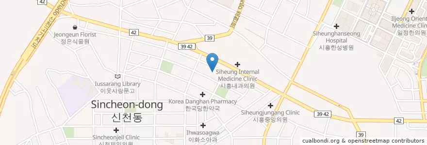 Mapa de ubicacion de 청안동물병원 en کره جنوبی, گیونگی-دو, 시흥시.