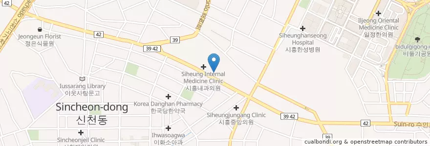 Mapa de ubicacion de 전치과 en Güney Kore, 경기도, 시흥시.