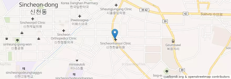 Mapa de ubicacion de 신천한솔의원 en Coreia Do Sul, Gyeonggi, 시흥시.