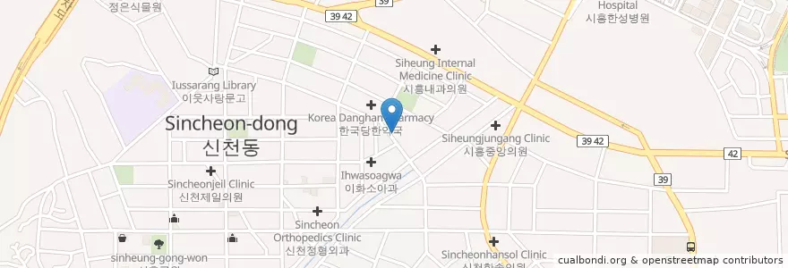 Mapa de ubicacion de 밝은가정의원 en Südkorea, Gyeonggi-Do, 시흥시.