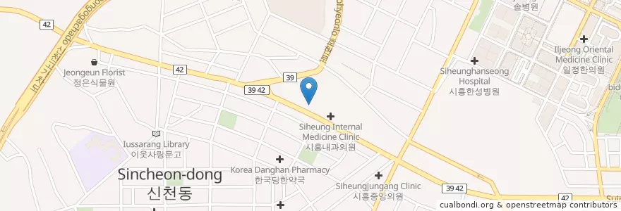 Mapa de ubicacion de Hanmaeum Internal Medicine Clinic en South Korea, Gyeonggi-Do, Siheung-Si.