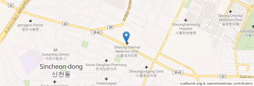 Mapa de ubicacion de 시흥내과의원 en Korea Selatan, Gyeonggi, 시흥시.
