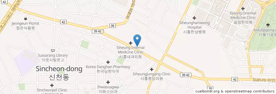 Mapa de ubicacion de 우리인공신장실 en 대한민국, 경기도, 시흥시.