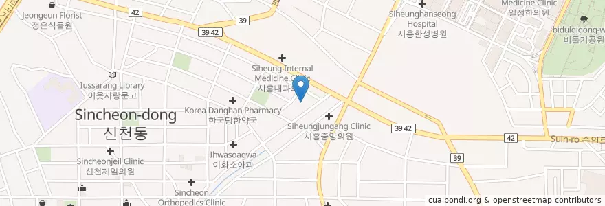 Mapa de ubicacion de 참산부인과 en Coreia Do Sul, Gyeonggi, 시흥시.