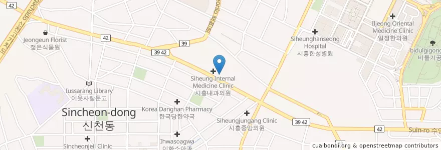 Mapa de ubicacion de 신천정형외과의원 en 대한민국, 경기도, 시흥시.