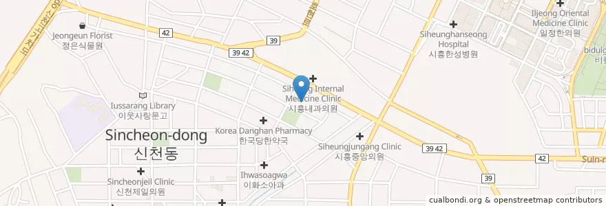 Mapa de ubicacion de 연세이비인후과 en 대한민국, 경기도, 시흥시.