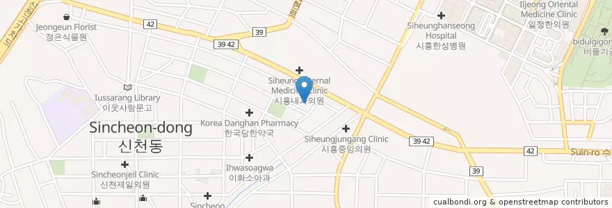 Mapa de ubicacion de 구원한의원 en Südkorea, Gyeonggi-Do, 시흥시.