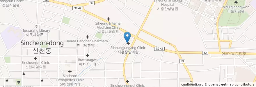 Mapa de ubicacion de 시흥중앙의원 en 대한민국, 경기도, 시흥시.