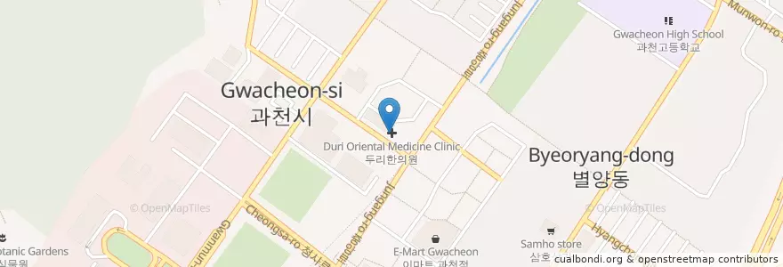 Mapa de ubicacion de 두리한의원 en Korea Selatan, Gyeonggi, 과천시.