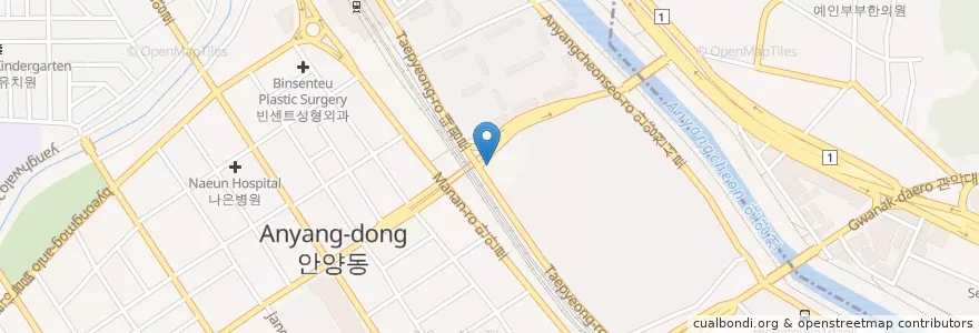 Mapa de ubicacion de 자연사랑한의원 en Südkorea, Gyeonggi-Do, 안양시, 만안구.