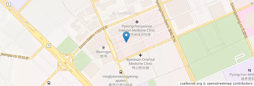Mapa de ubicacion de Garosero Oriental Medicine Clinic en South Korea, Gyeonggi-Do, Anyang-Si, 동안구, 호계동.