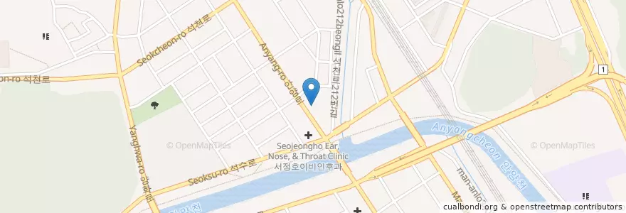 Mapa de ubicacion de 이기철여성의원 en كوريا الجنوبية, 경기도, 안양시, 만안구.