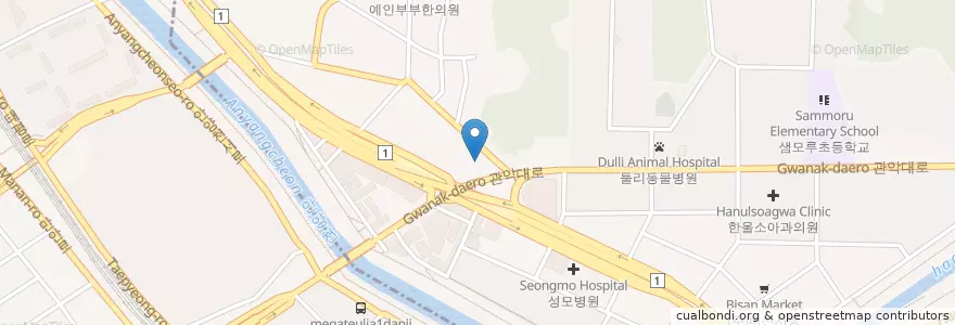 Mapa de ubicacion de 경희닥터스한의원 en Korea Selatan, Gyeonggi, 안양시, 동안구.