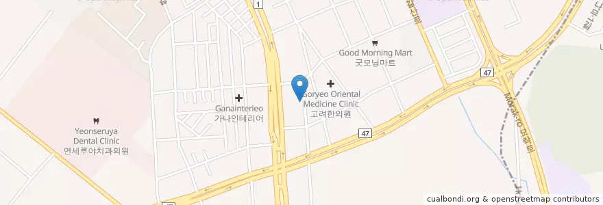 Mapa de ubicacion de Dongje Oriental Medicine Clinic en South Korea, Gyeonggi-Do, Anyang-Si, 동안구, 호계동.