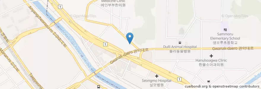 Mapa de ubicacion de 심미치과 en Республика Корея, Кёнгидо, 안양시, 동안구, 비산동.