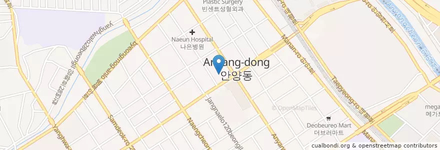 Mapa de ubicacion de 하나성모안과의원 en 대한민국, 경기도, 안양시, 만안구.