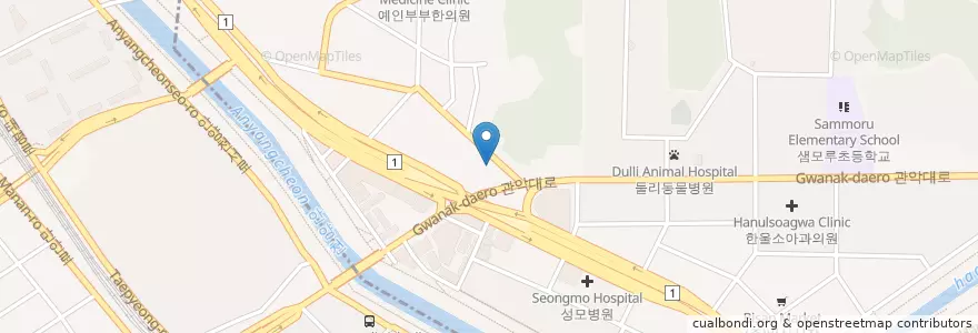 Mapa de ubicacion de 서울신경외과의원 en Südkorea, Gyeonggi-Do, 안양시, 동안구, 비산동.