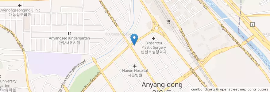 Mapa de ubicacion de Bakseonggyu Plastic Surgery en South Korea, Gyeonggi-Do, Anyang-Si, 만안구.