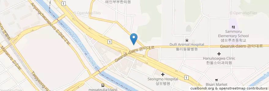 Mapa de ubicacion de 굿모닝내과 en کره جنوبی, گیونگی-دو, 안양시, 동안구.
