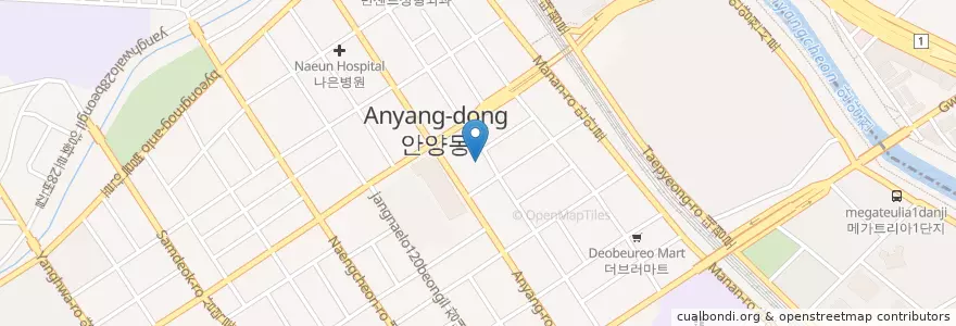 Mapa de ubicacion de 김내과의원 en Corea Del Sud, Gyeonggi, 안양시, 만안구.