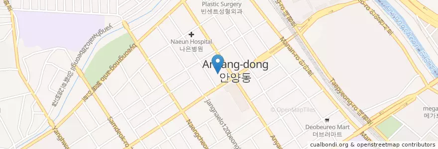Mapa de ubicacion de 경희온가족한의원 en Corée Du Sud, Gyeonggi, 안양시, 만안구.